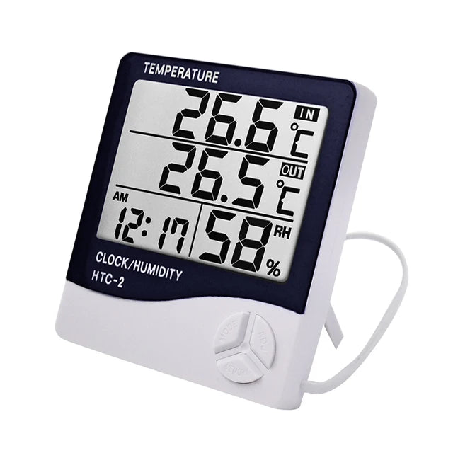 Smart LCD Digital Temperature & Humidity Meter - Indoor/Outdoor Weather Station