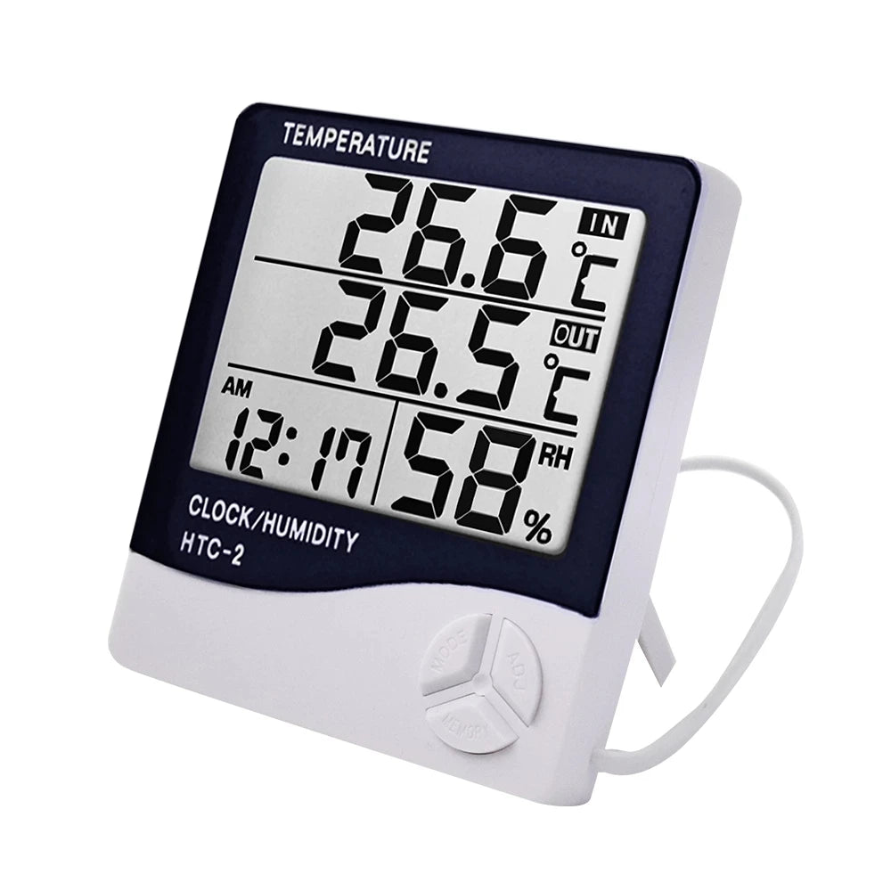 Smart LCD Digital Temperature & Humidity Meter - Indoor/Outdoor Weather Station