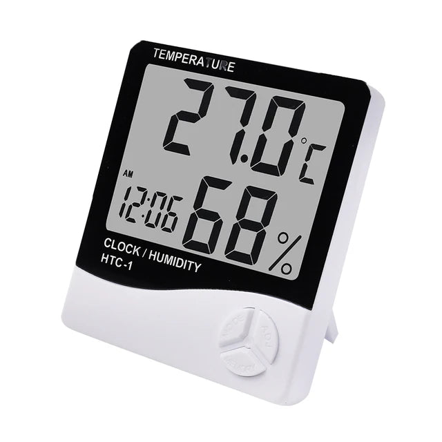 Smart LCD Digital Temperature & Humidity Meter - Indoor/Outdoor Weather Station