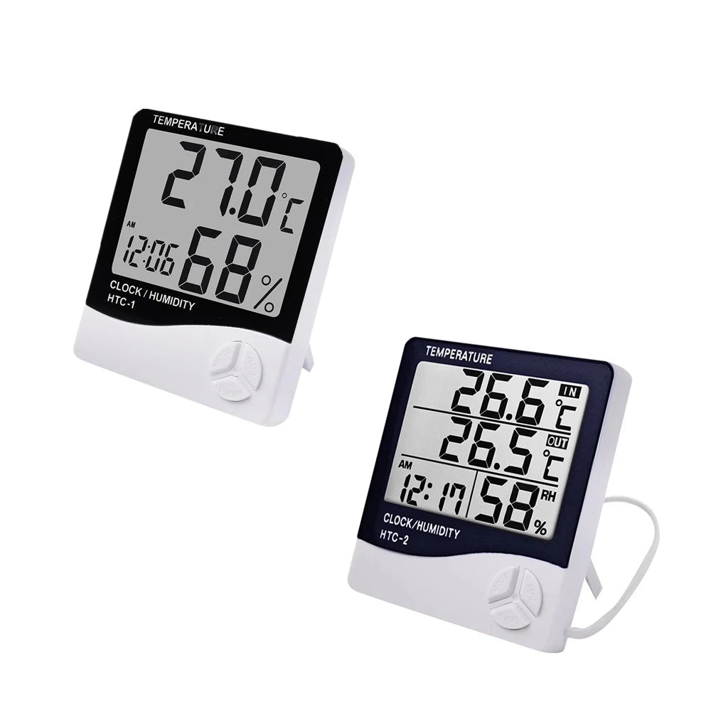 Smart LCD Digital Temperature & Humidity Meter - Indoor/Outdoor Weather Station