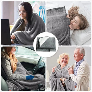Electric Heating Mat - USB Powered Fleece Blanket for Home & Office