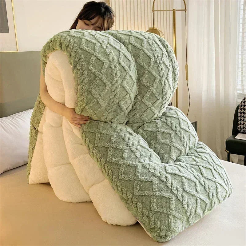 New Super Thick Cashmere Blanket for Bed - Soft & Cozy Weighted Throw