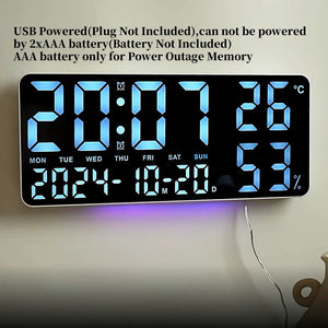 Mood Light Digital Wall Clock with Remote