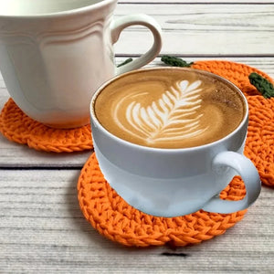 Crochet Pumpkin Drink Coasters