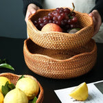 Boho Rattan Wicker Basket Tray