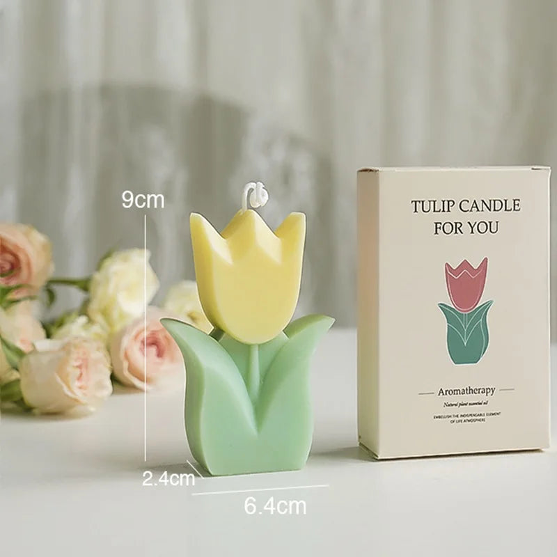 Handmade Tulip Soy Wax Candle – Aromatherapy for Relaxation & Home Decor