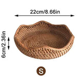 Boho Rattan Wicker Basket Tray