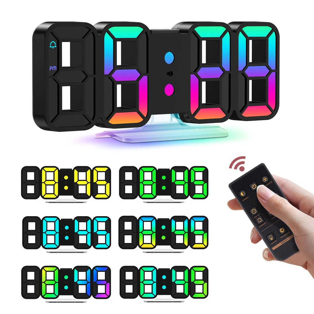 Modern LED Clock with Color Changing Lights