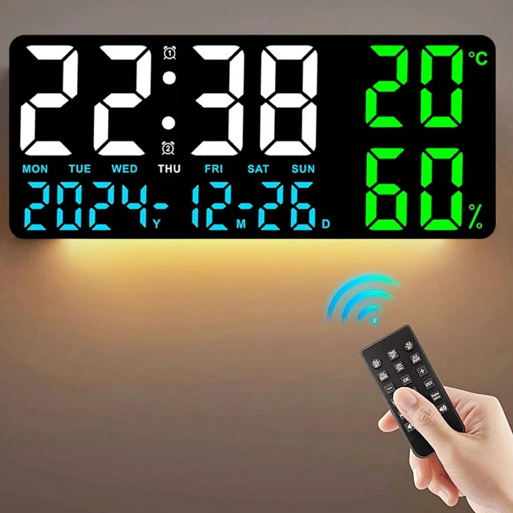 Mood Light Digital Wall Clock with Remote