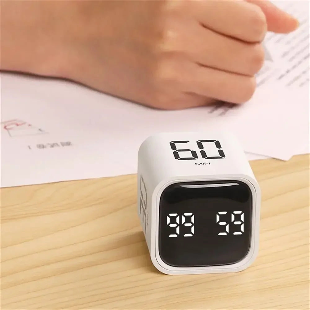 Dual Mode Productivity Cube Timer - Mini Digital Timer with Gravity Sensor & LED Display