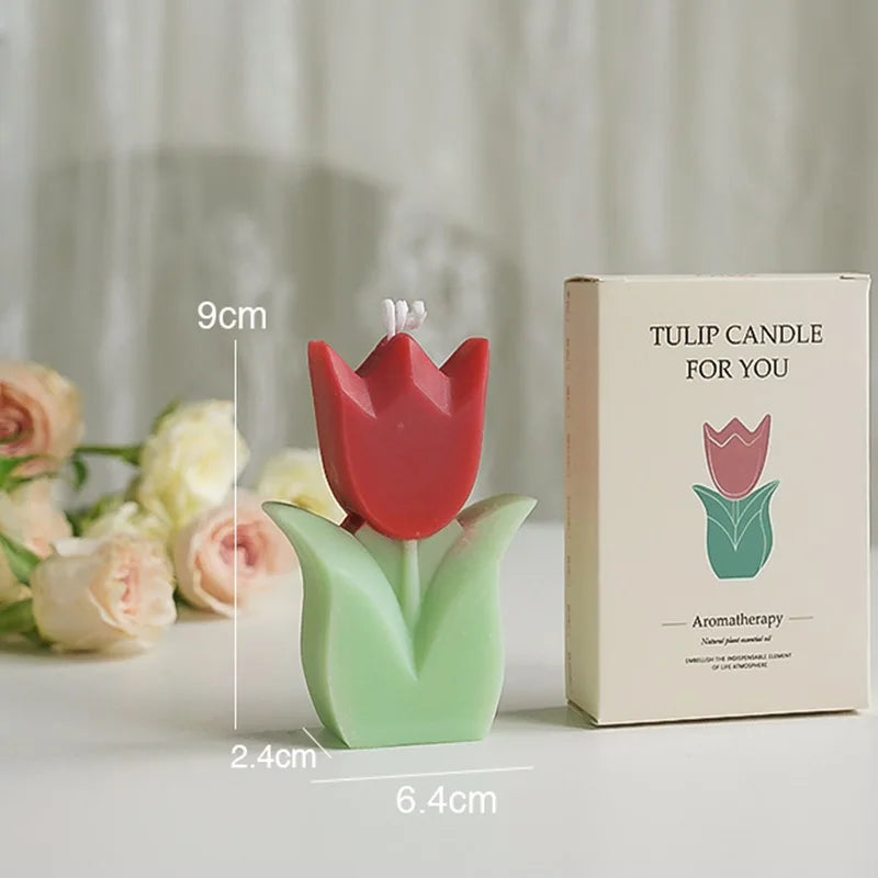 Handmade Tulip Soy Wax Candle – Aromatherapy for Relaxation & Home Decor
