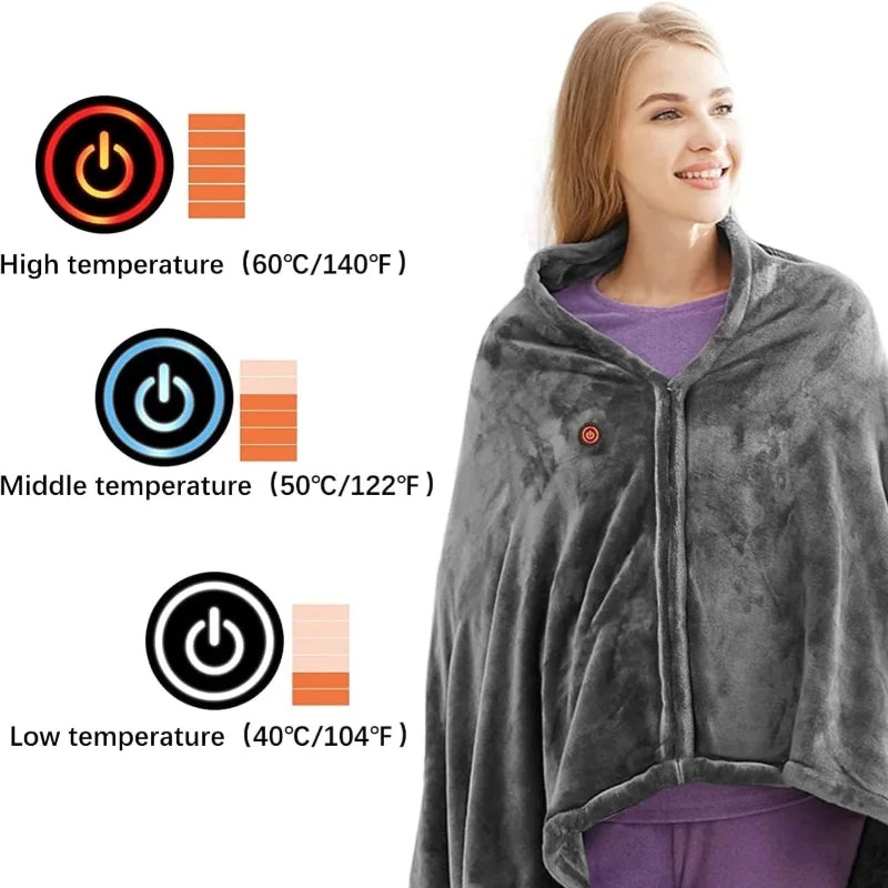 Electric Heating Mat - USB Powered Fleece Blanket for Home & Office