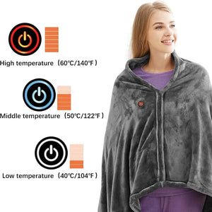 Electric Heating Mat - USB Powered Fleece Blanket for Home & Office