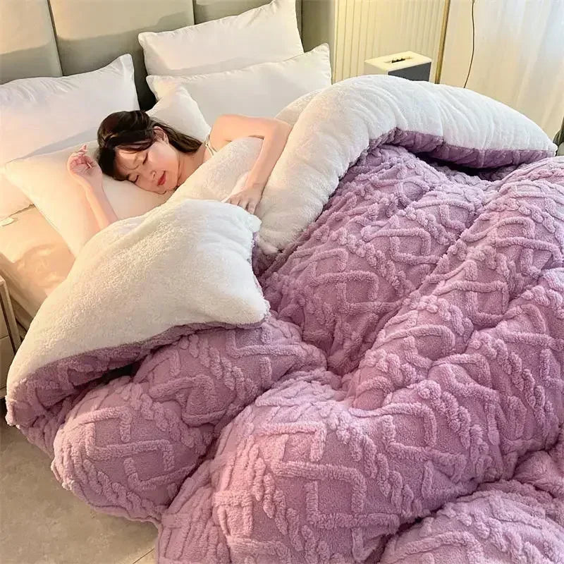 New Super Thick Cashmere Blanket for Bed - Soft & Cozy Weighted Throw