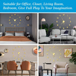 Frameless DIY 3D Wall Clock - Stylish Mirror Number Wall Decor for Home & Office