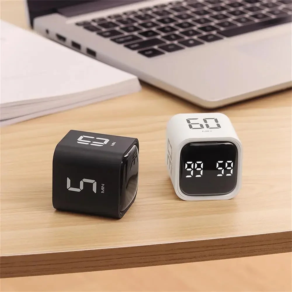 Dual Mode Productivity Cube Timer - Mini Digital Timer with Gravity Sensor & LED Display