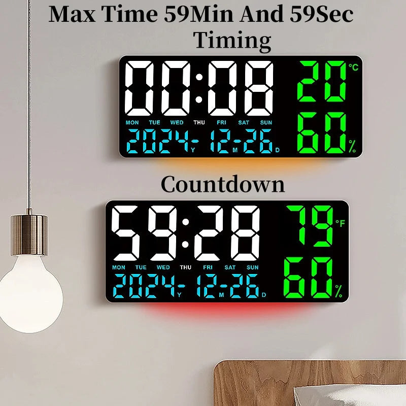 Mood Light Digital Wall Clock with Remote