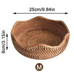 Boho Rattan Wicker Basket Tray