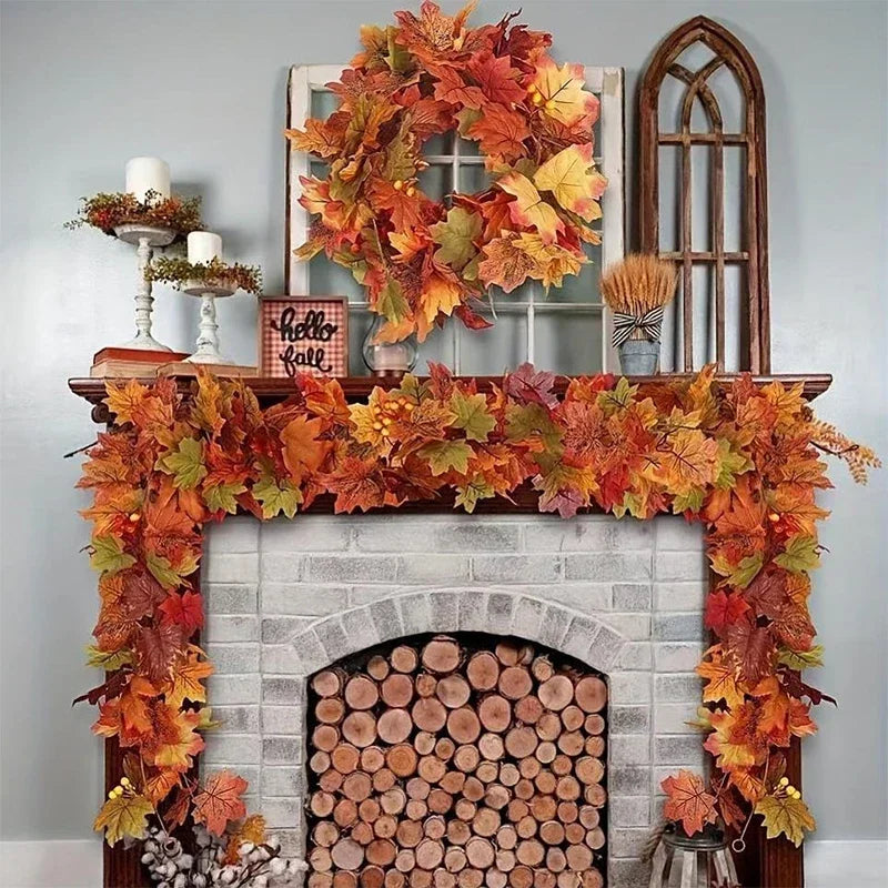 Autumn Maple Leaf Garland 2M