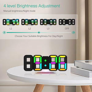 Modern LED Clock with Color Changing Lights