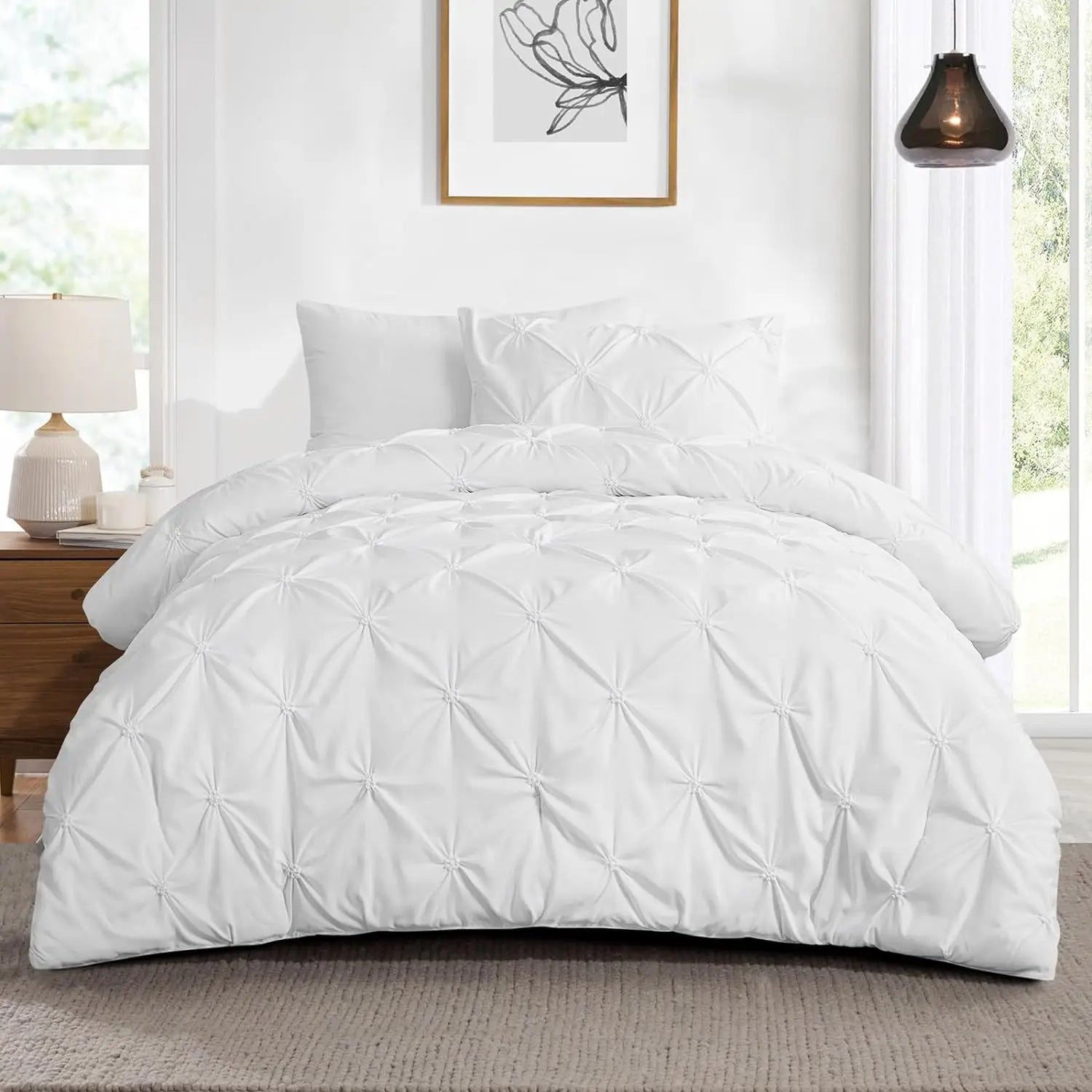 Luxurious Pinch Pleated Duvet Cover Set