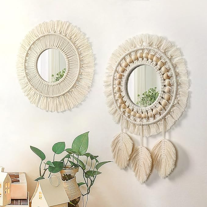 Mirror Wall Decor Macrame Boho
